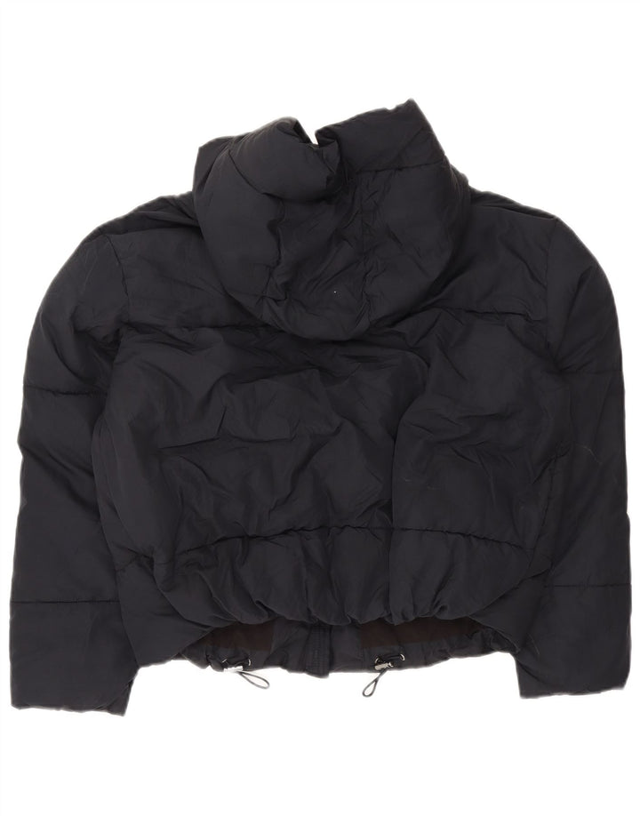 Zara Veste matelassée à capuche surdimensionnée pour femme UK 6 XS Bleu marine Polyester