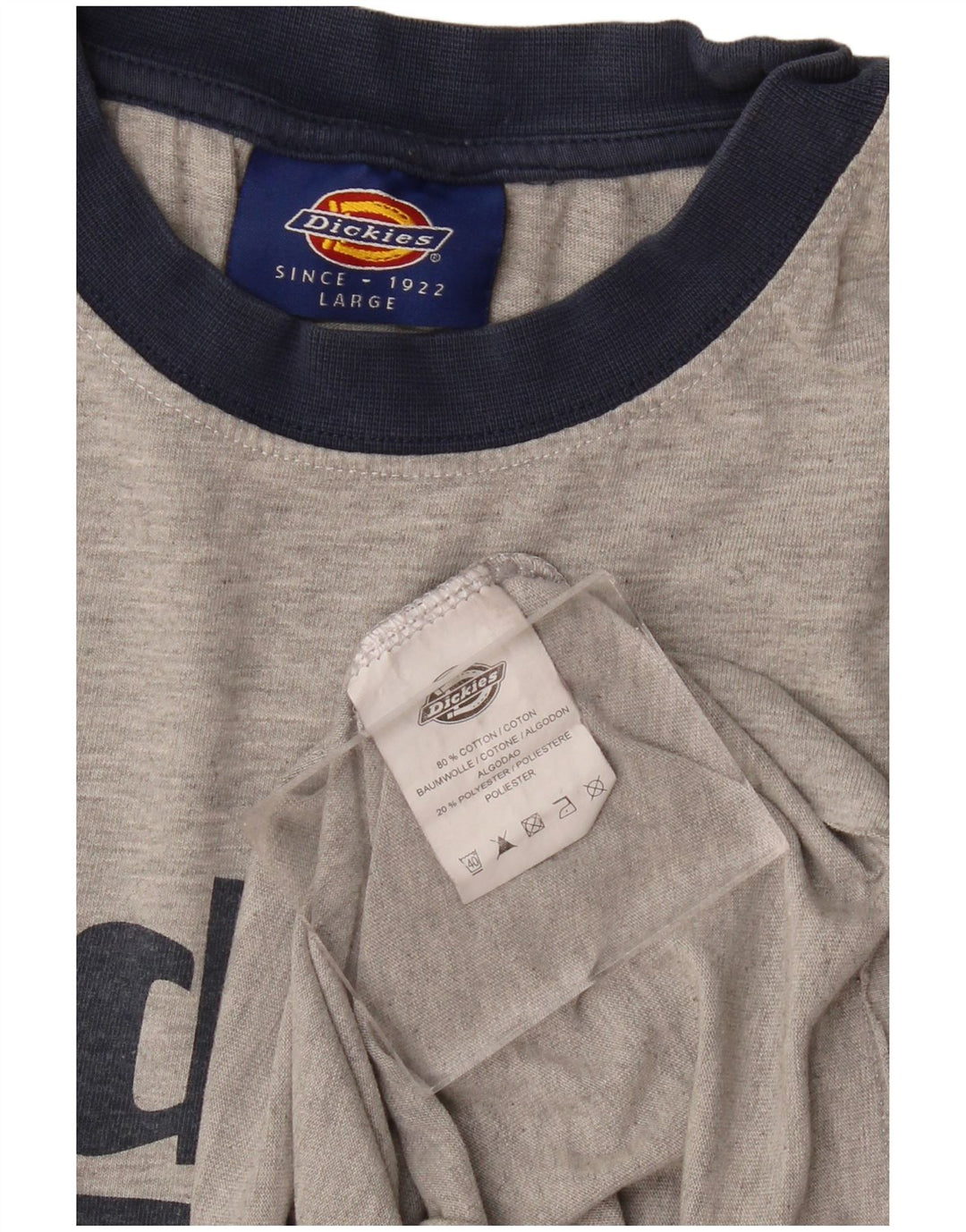 DICKIES T-shirt graphique pour femme UK 16 Large Gris Coton