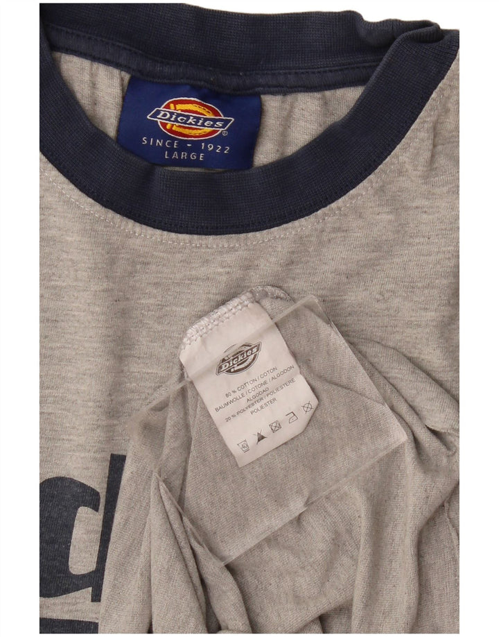DICKIES T-shirt graphique pour femme UK 16 Large Gris Coton