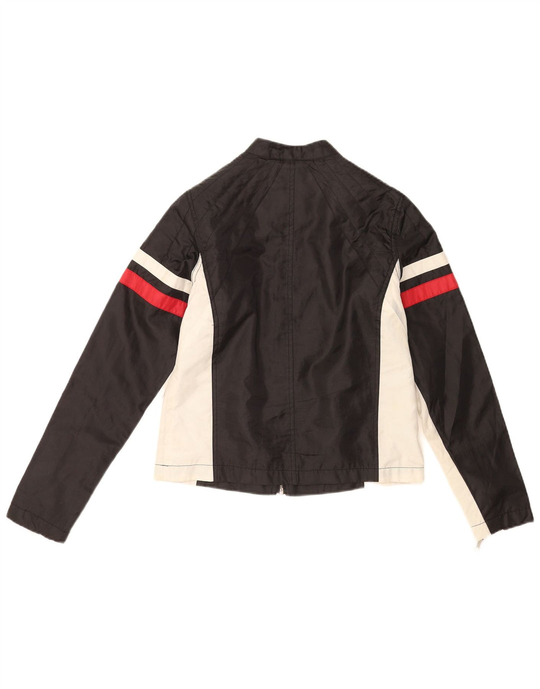 vintage Mens Biker Jacket UK 36 Petit Colorblock Noir