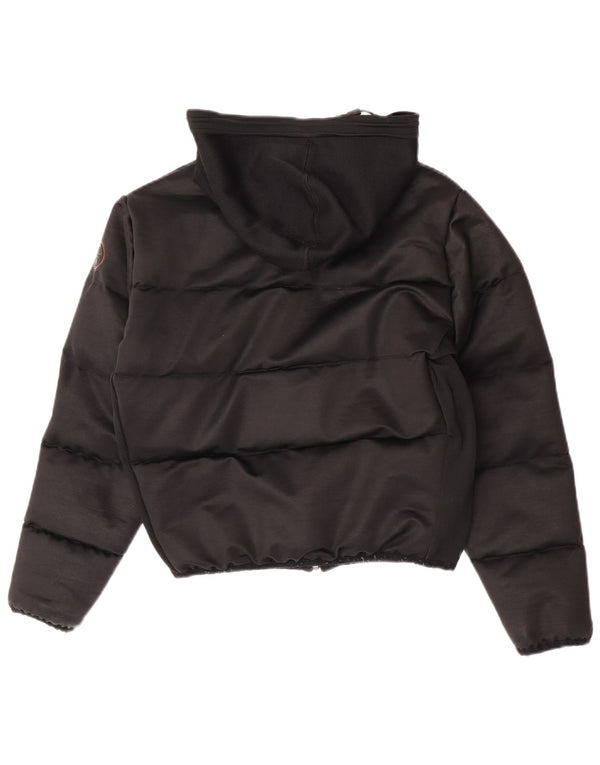 Napapijri Veste matelassée surdimensionnée à capuche pour femme UK 10 Small Noir Polyester