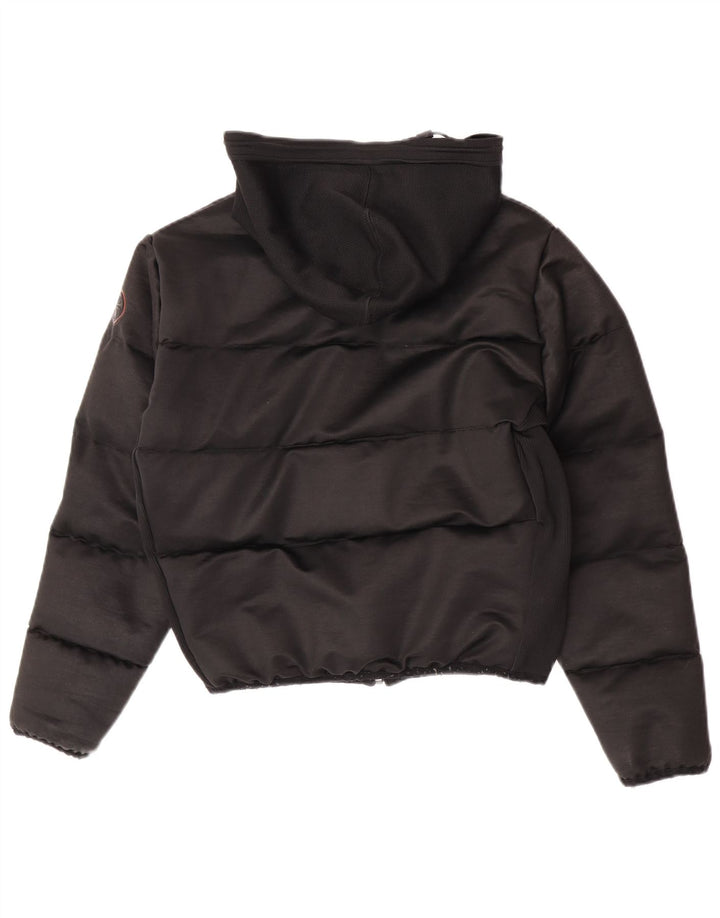 Napapijri Veste matelassée surdimensionnée à capuche pour femme UK 10 Small Noir Polyester