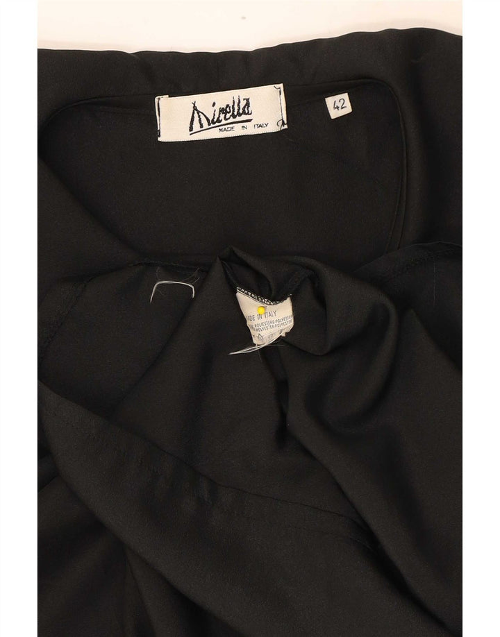 Mirella Chemisier chemise à nouer sur le devant pour femme IT 42 Polyester noir moyen