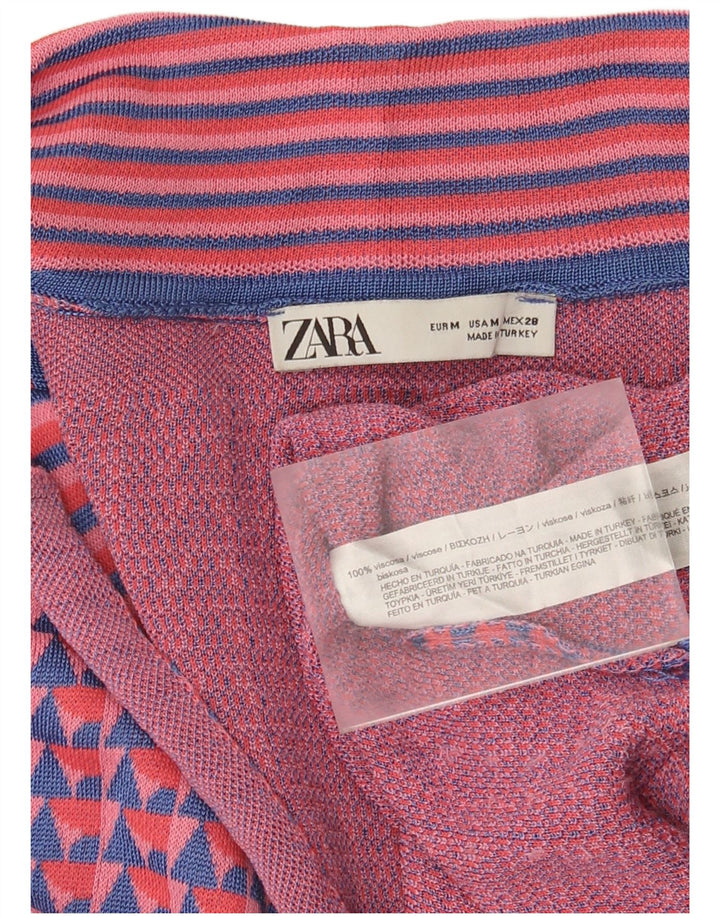 Zara Cardigan à manches courtes pour femme UK 14 Medium Multicolore