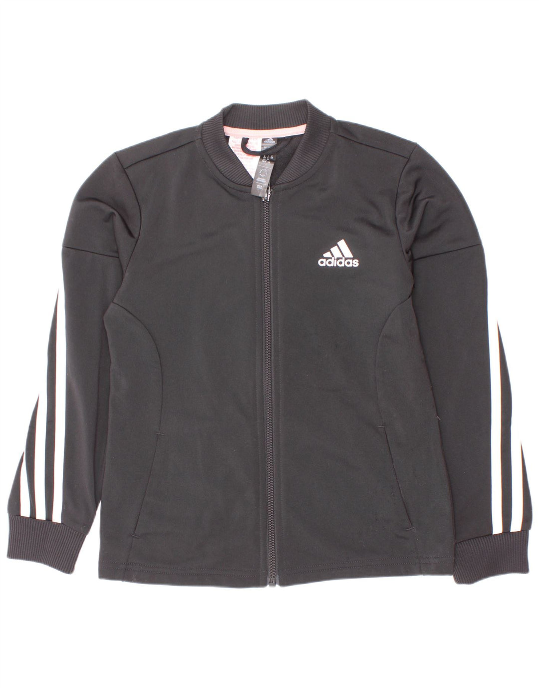 Adidas Veste de survêtement pour fille 7-8 ans Noir à fines rayures Polyester
