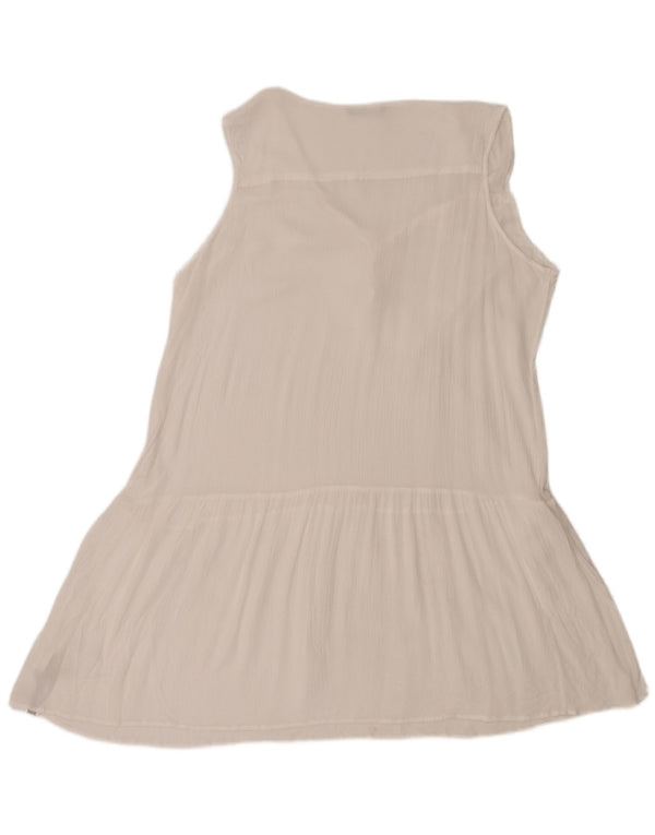 Marks & Spencer Robe trapèze sans manches pour femme UK 18 XL Viscose blanche