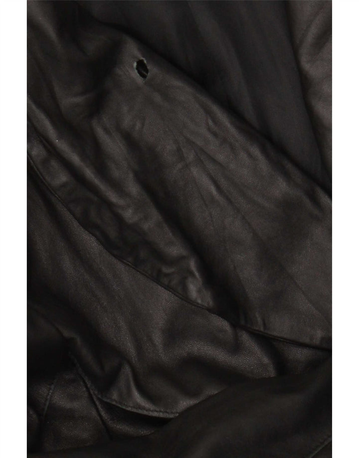 manteau en cuir femme vintage IT 46 Grand cuir noir