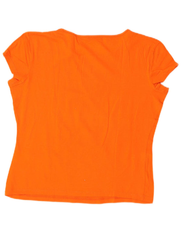 Iceberg T-shirt graphique pour femme UK 18 XL Orange Coton