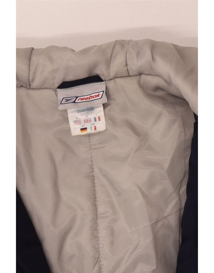 Reebok Bomber à capuche pour homme UK 38 Bleu marine moyen Colourblock