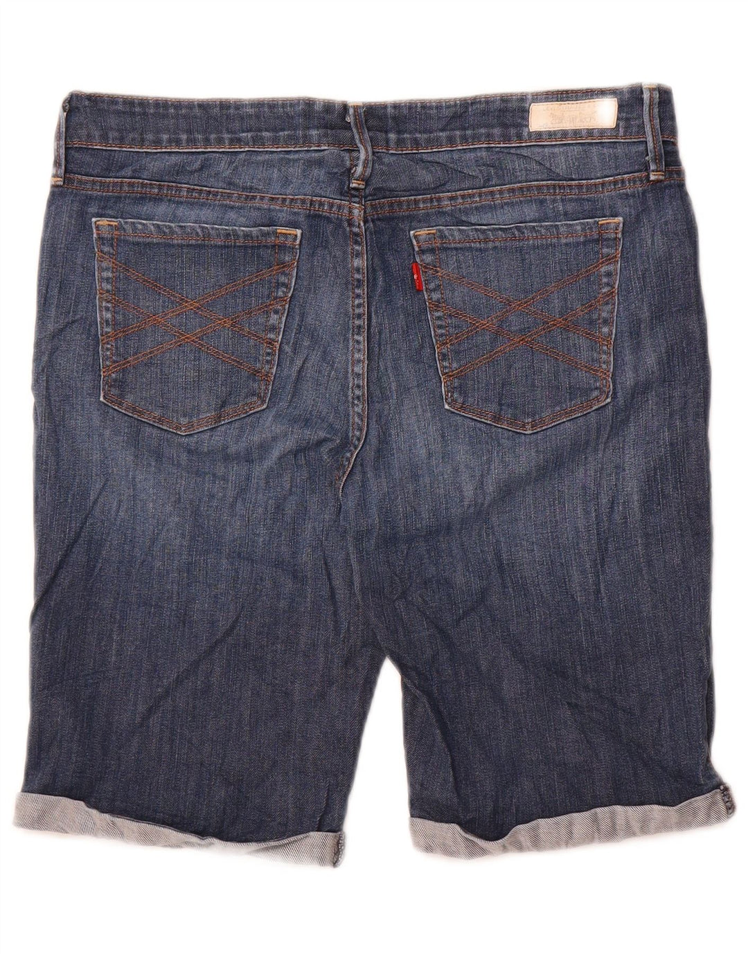 Levi's Femme 545 Bermuda Denim Short US 10 Large W34 Bleu Coton