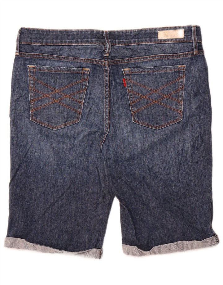 Levi's Femme 545 Bermuda Denim Short US 10 Large W34 Bleu Coton