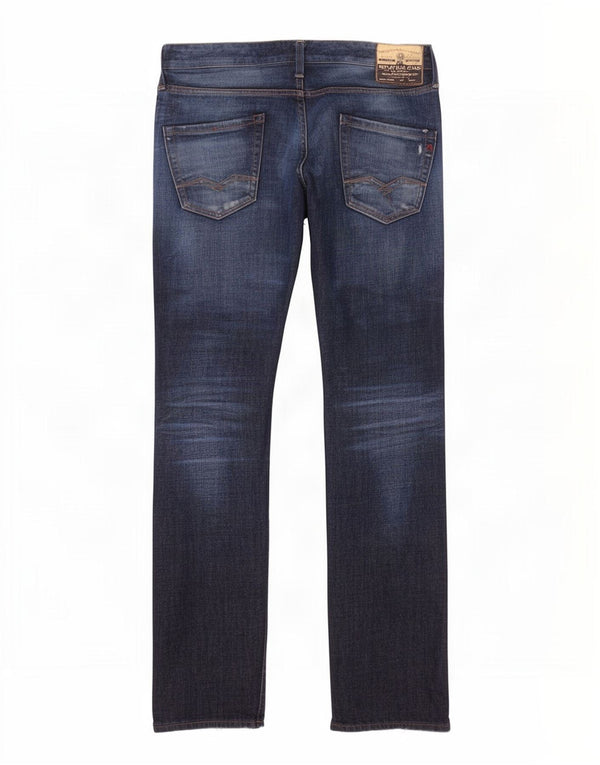 Replay Jean Droit Waitom Homme W30 L34 Bleu Marine Coton