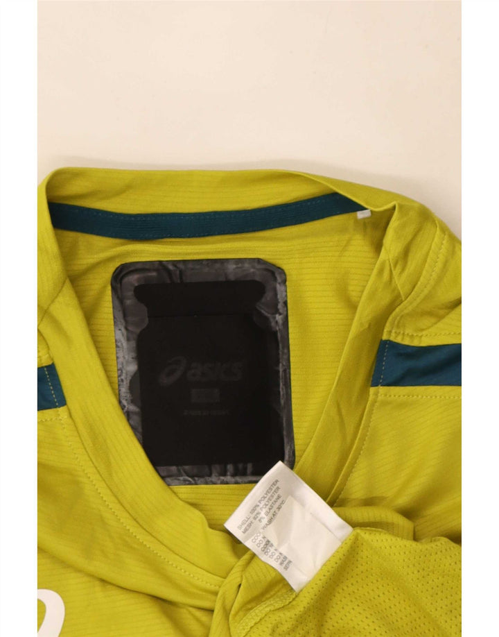 Asics T-shirt graphique pour hommes 2XL Jaune Colorblock Polyester