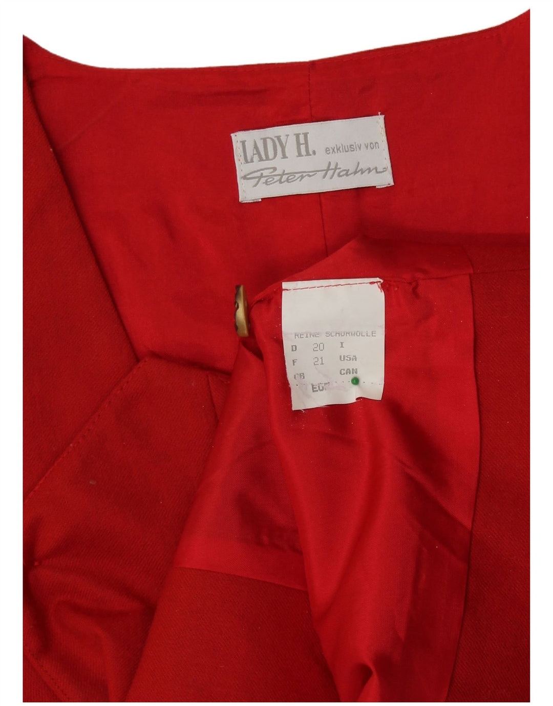 PETER HAHN Gilet court pour femme UK 20 2XL Laine vierge florale rouge