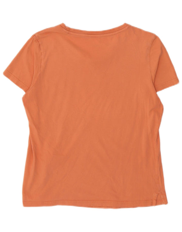 Adidas Womens Graphic T-Shirt Top UK 16/18 Large Orange Cotton