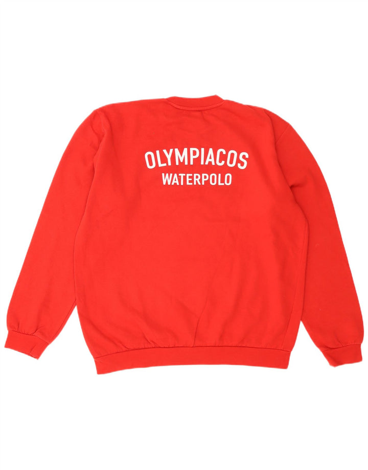 Adidas Sweat-shirt graphique pour homme en coton rouge Taille L