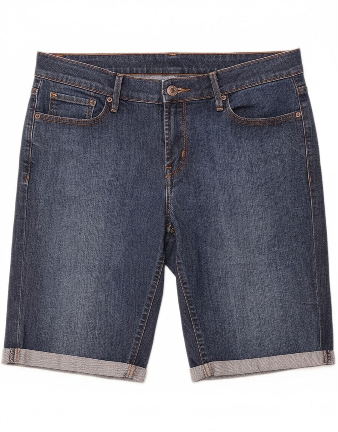 Levi's Femme 545 Bermuda Denim Short US 10 Large W34 Bleu Coton