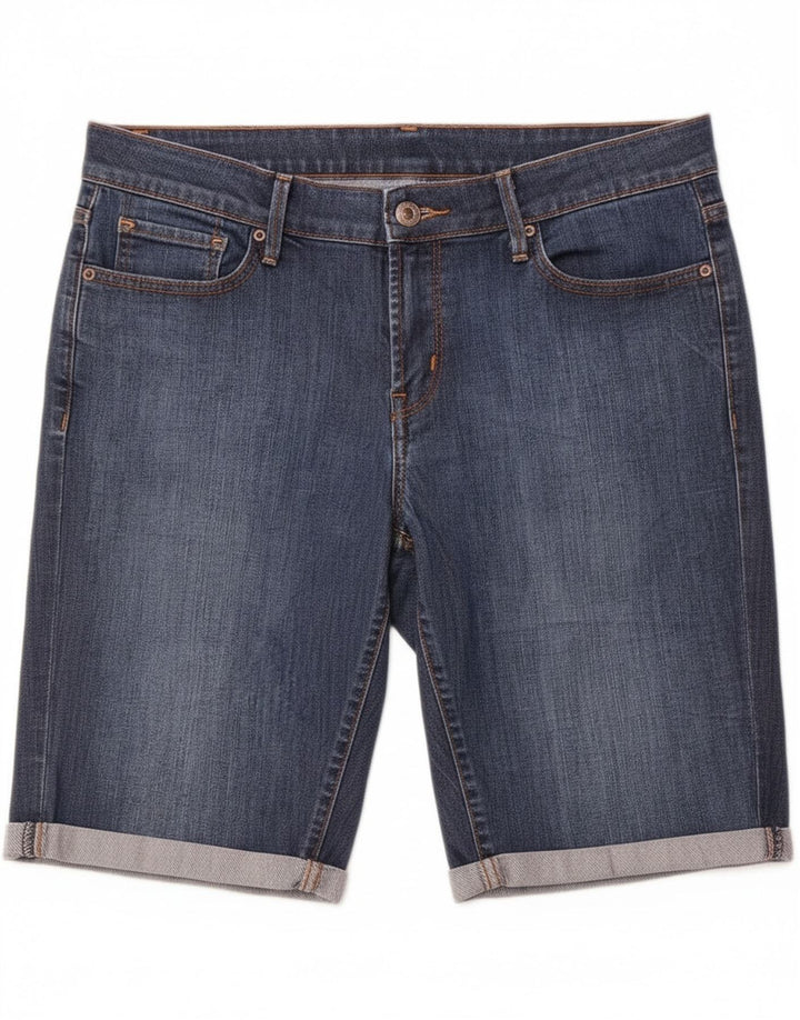 Levi's Femme 545 Bermuda Denim Short US 10 Large W34 Bleu Coton