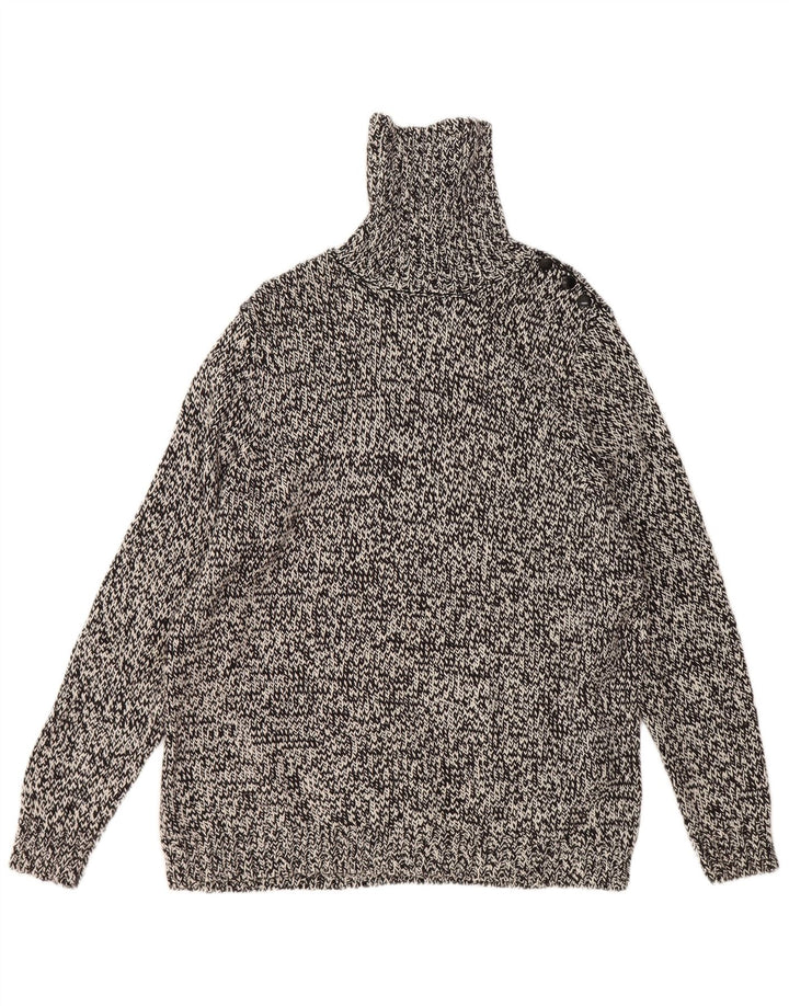 Chaps Pull col roulé pour femme UK 18 XL Coton moucheté noir