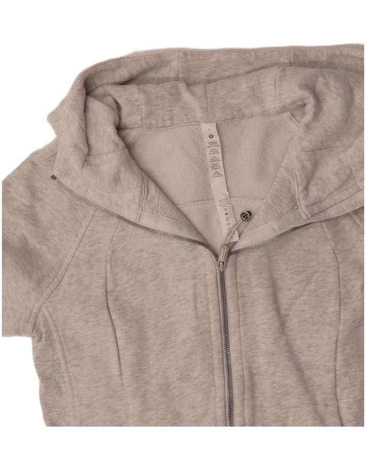 LULULEMON Pull à capuche zippé pour femme US 6 Coton gris moyen