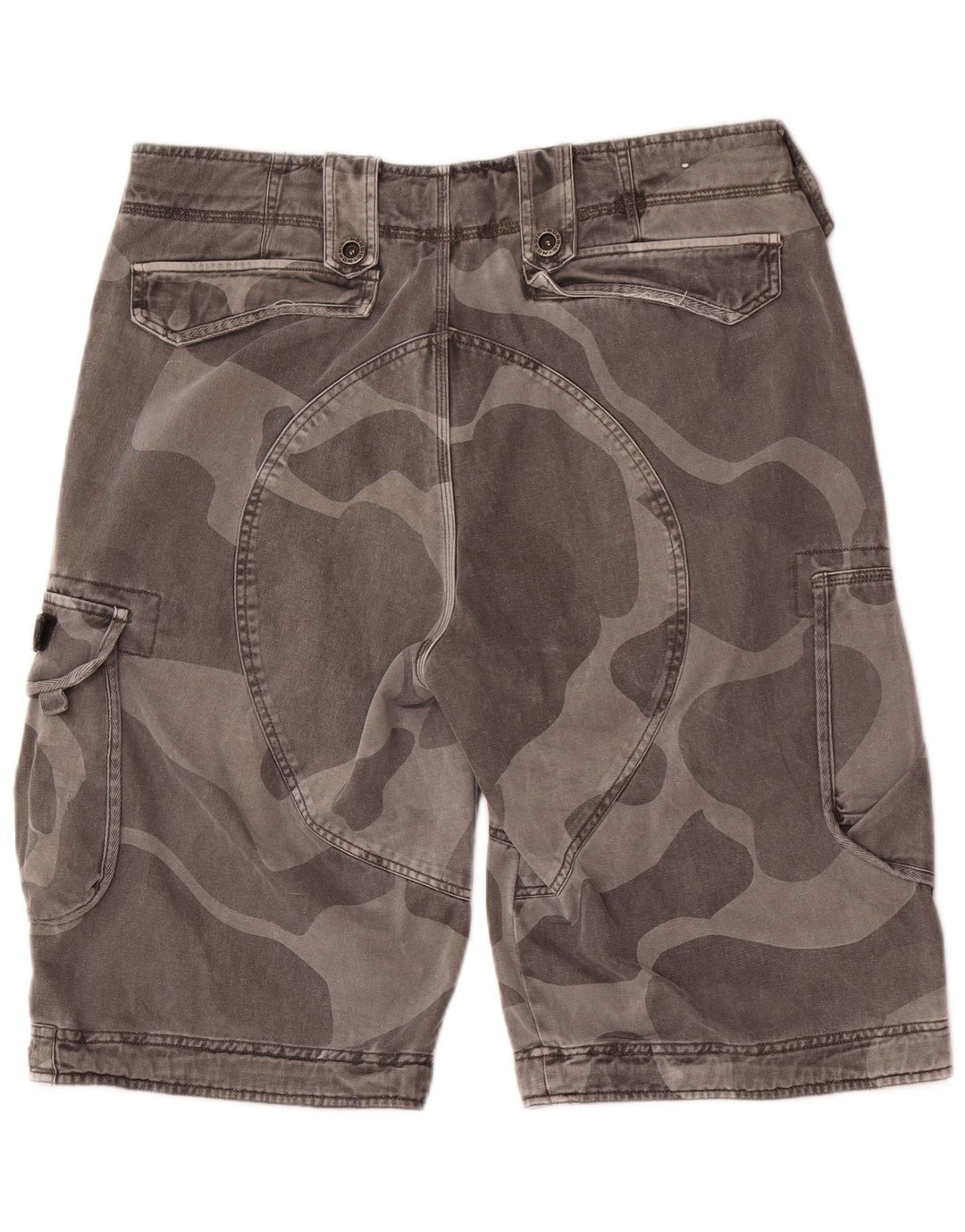 vintage Mens Cargo Shorts Grand W34 Gris Camouflage