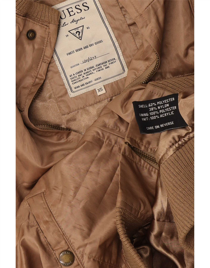 Guess Veste Bomber Femme UK 6 XS Marron Polyester