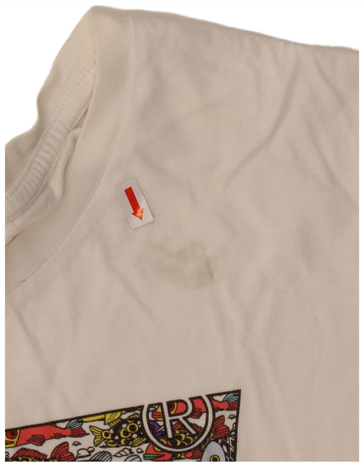 Levi's T-Shirt Graphique Femme UK 16 Large Blanc Coton