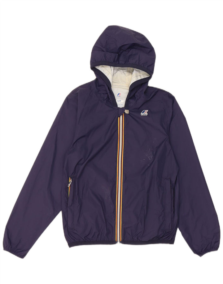 K-Way Veste de Pluie à Capuche Garçon 11-12 ans Nylon Bleu Marine
