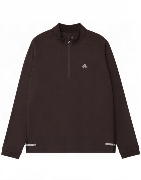 Adidas Hommes Climaheat Zip Neck Pull Survêtement Top XL Noir Polyester