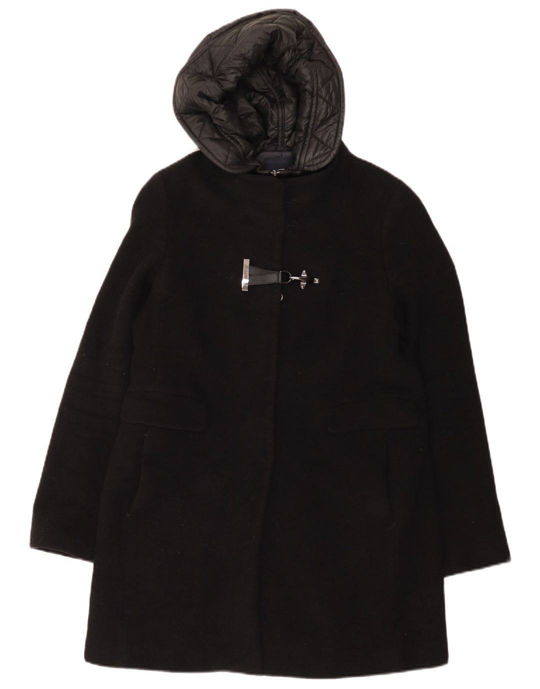 Fay Manteau coupe-vent à capuche pour femme UK 14 Grande laine noire
