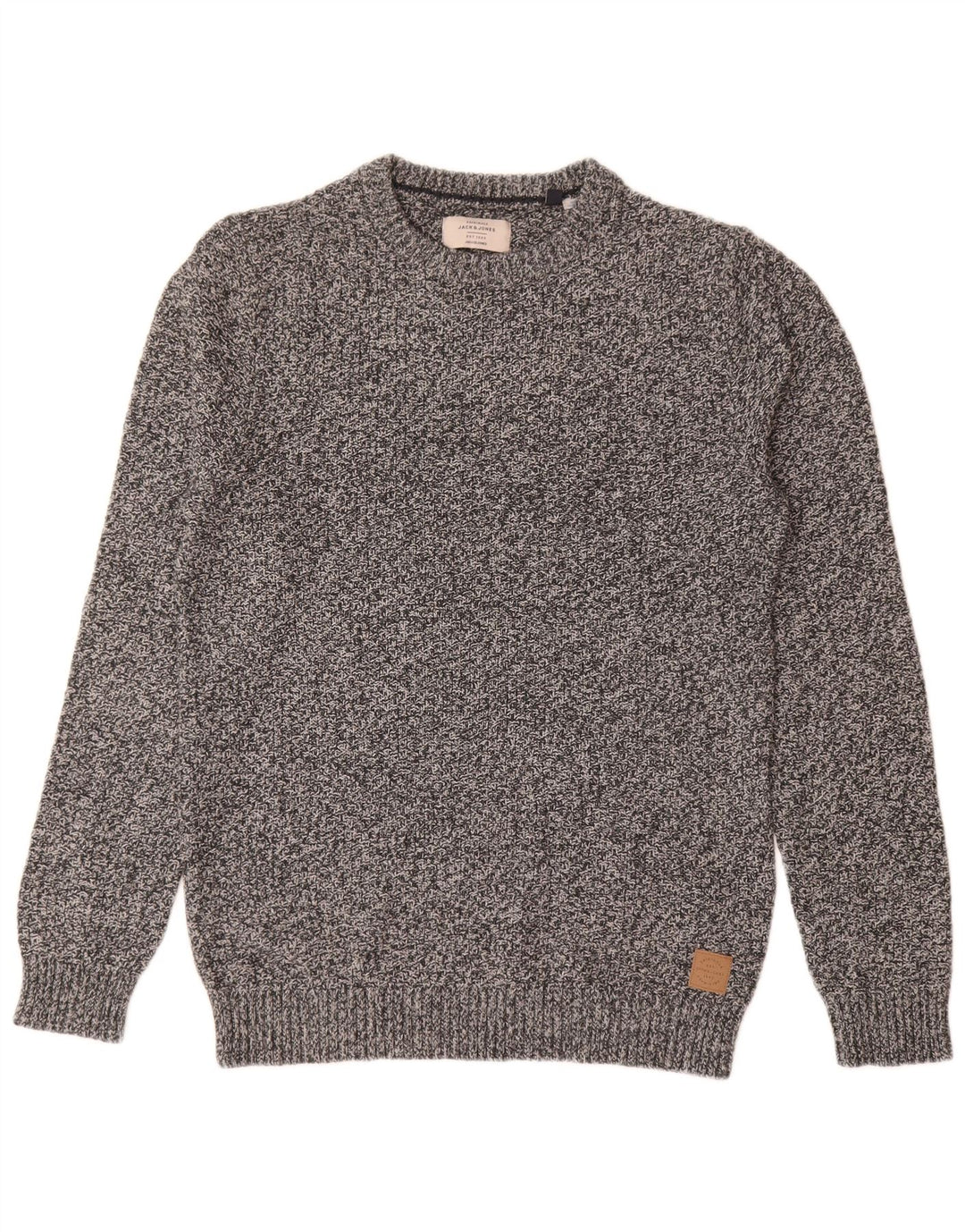 Jack & Jones Pull Col Rond Homme Gris Moyen Moucheté Coton