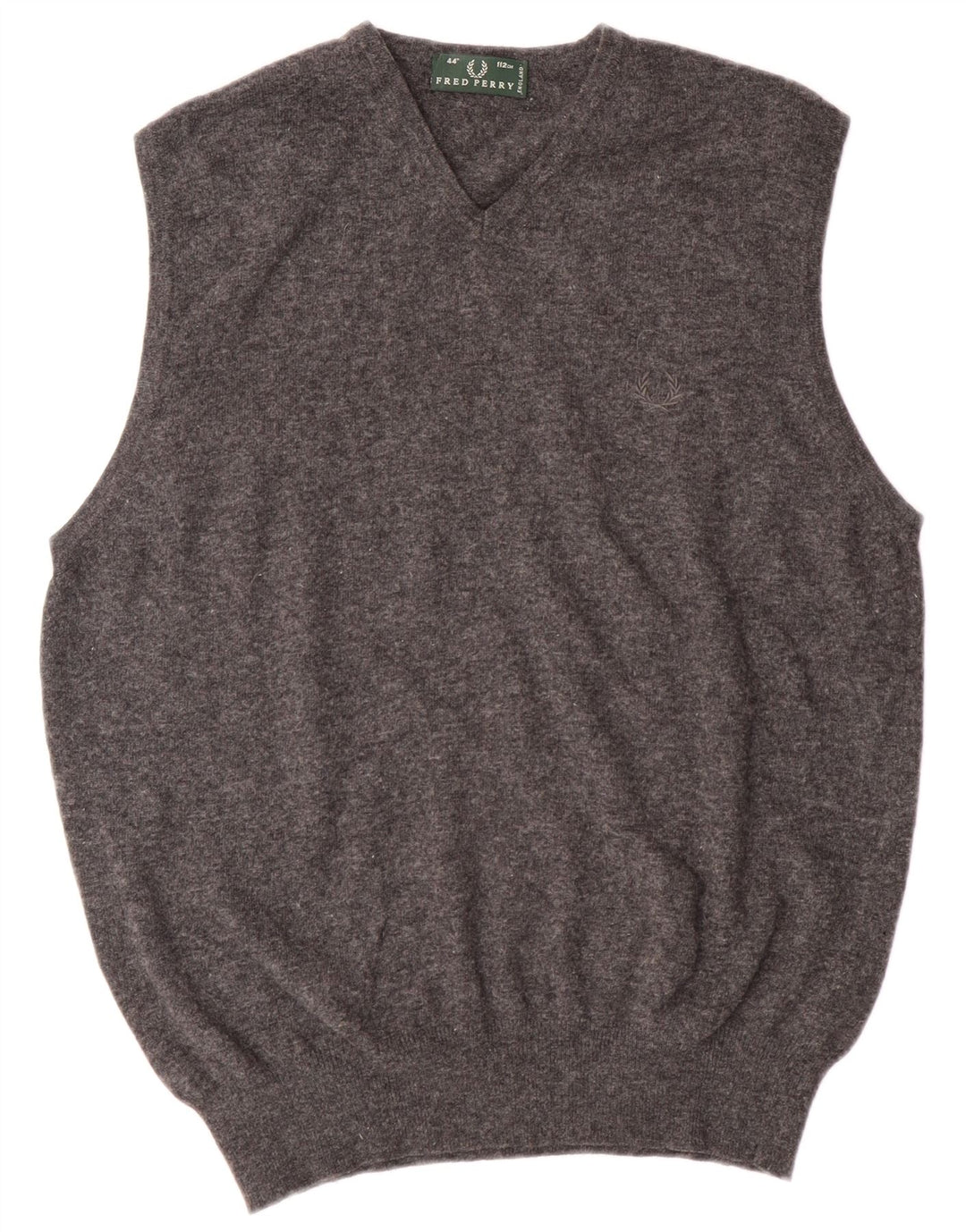 Fred Perry Débardeur Vest Homme Gris Moyen Laine