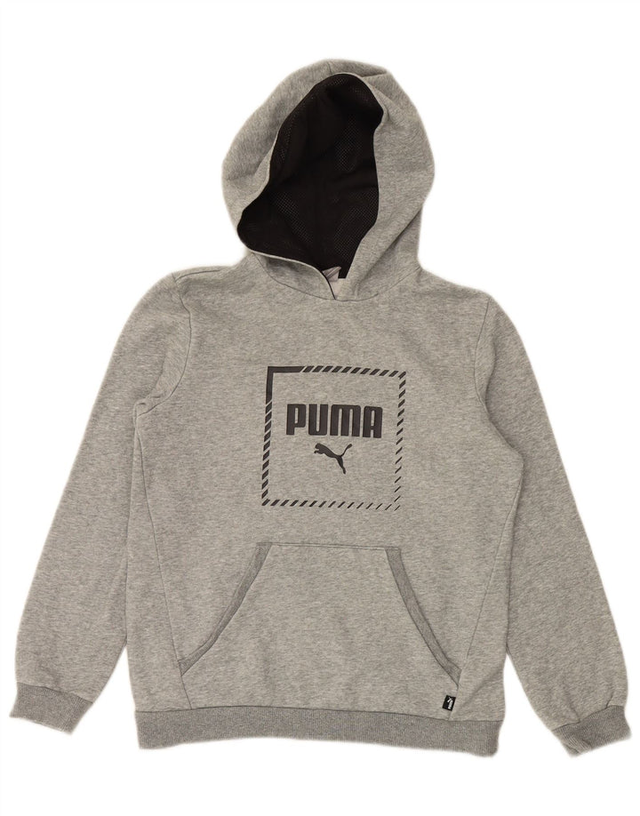 PUMA Pull à capuche graphique garçon 13-14 ans Gris Coton