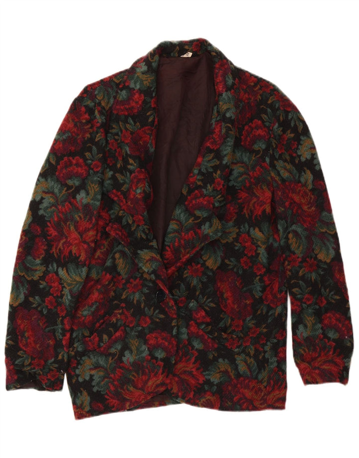 vintage Femme 1 Bouton Blazer Veste IT 44 Moyen Multicolore Floral