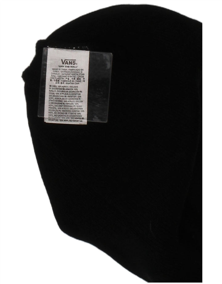 Vans Bonnet en tricot graphique pour homme, taille unique, acrylique noir