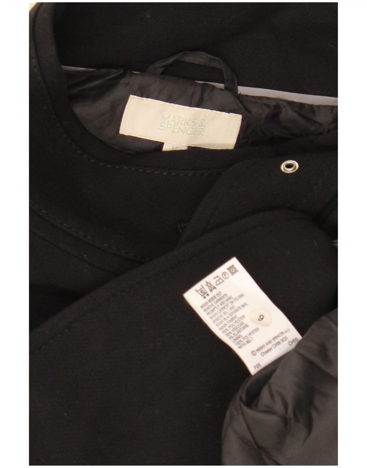 MARKS & SPENCER Manteau Femme UK 14 Moyen Noir Polyester