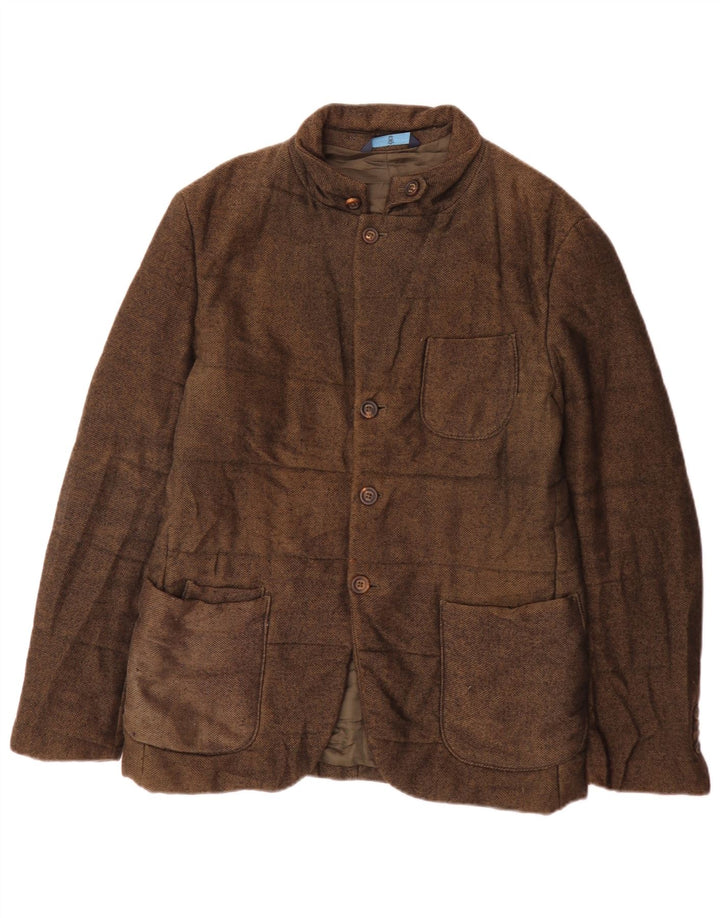Massimo Dutti Veste matelassée pour homme EU 48 Marron moyen en coton moucheté