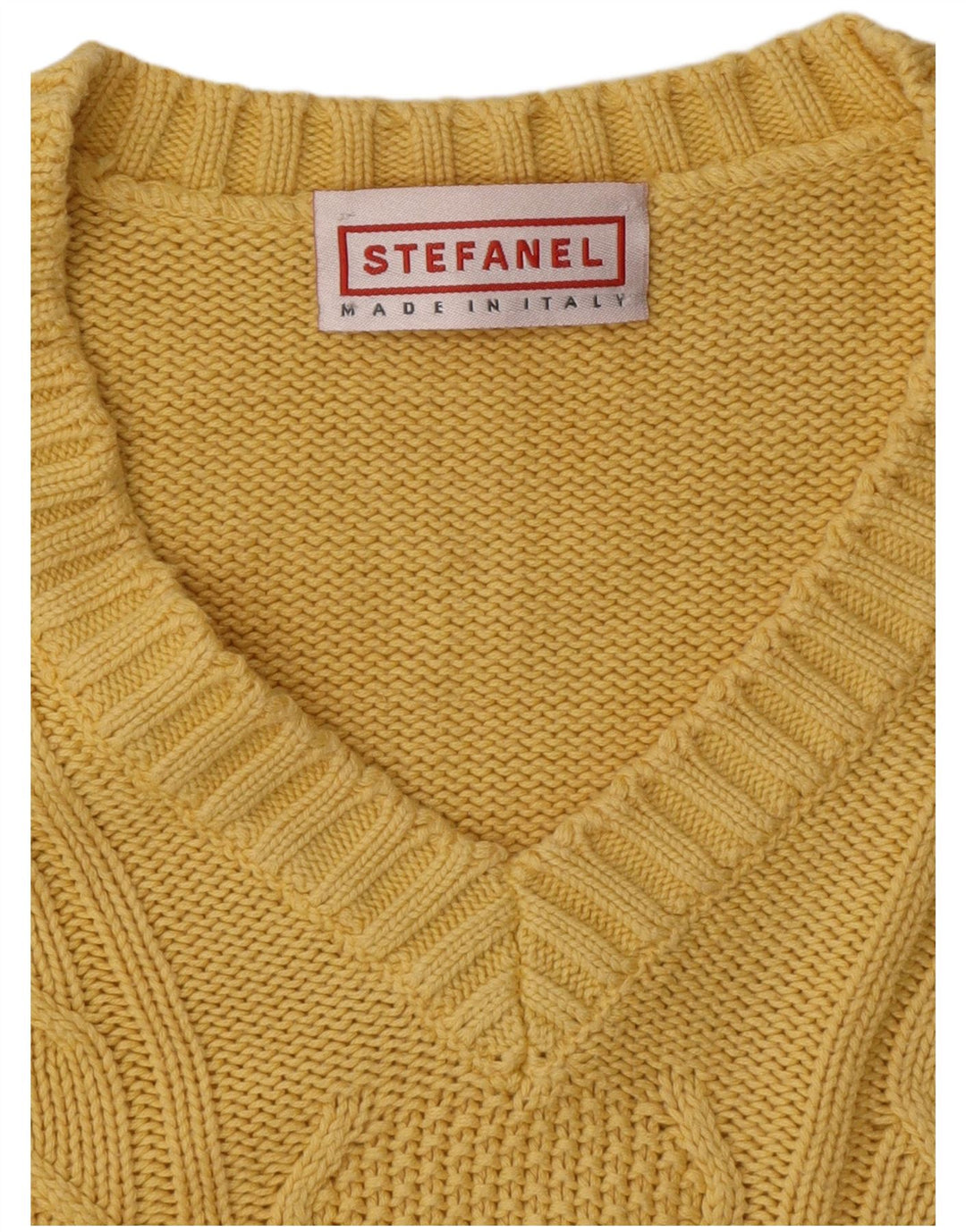 Stefanel Pull Col V Homme XL Jaune