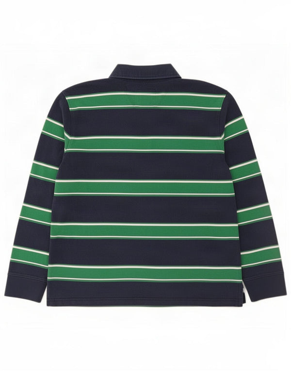 Crew Clothing Polo de rugby à manches longues pour homme 2XL Bleu marine rayé