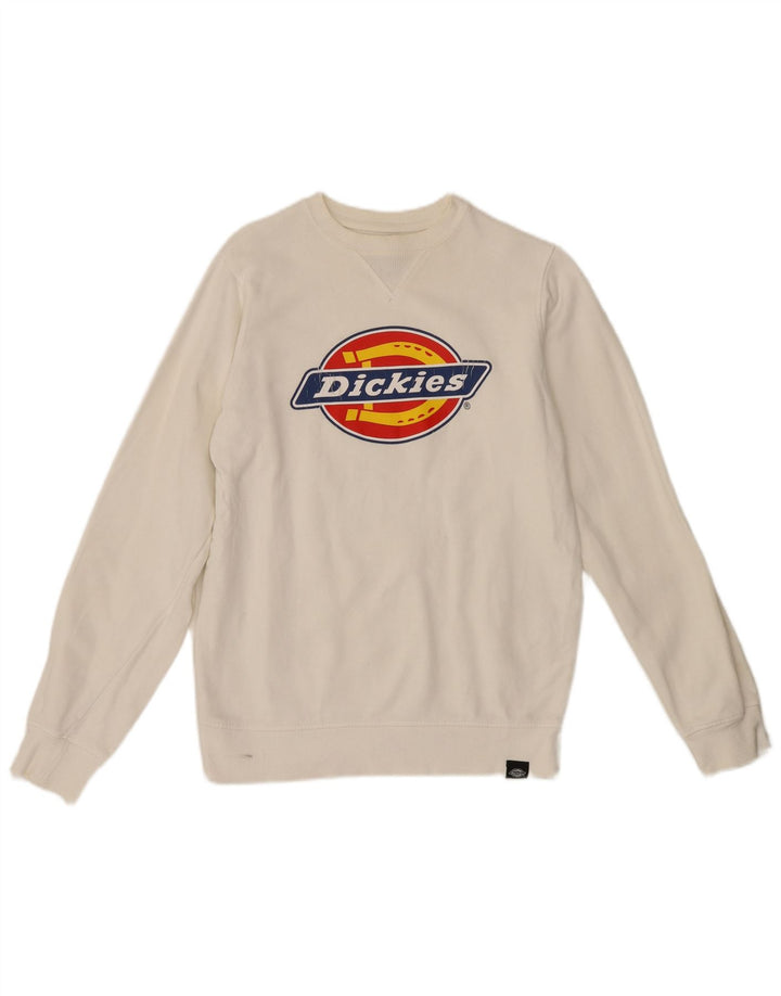 Dickies Homme Graphic Sweatshirt Jumper XS Blanc Coton