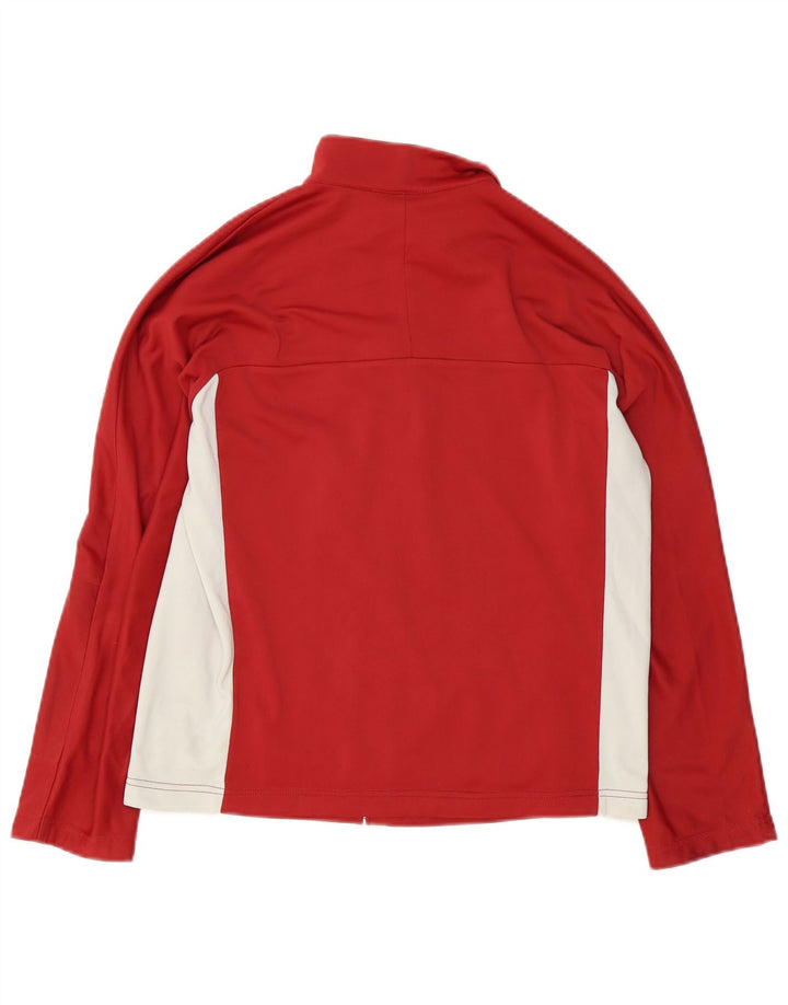 FILA Veste de survêtement surdimensionnée pour femme UK 10 Small Rouge Colourblock