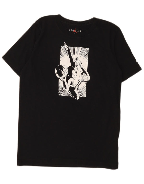 Jordan T-shirt graphique pour garçon 12-13 ans Grand noir en coton