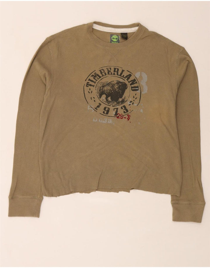 Timberland Haut graphique à manches longues pour homme en coton beige