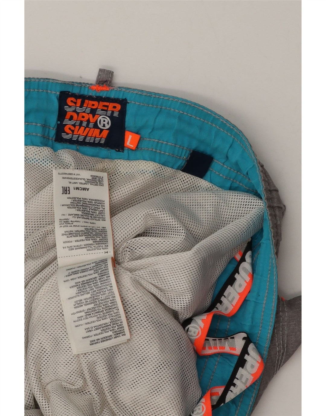 Superdry Short de Bain Graphique Homme Large Gris Polyester