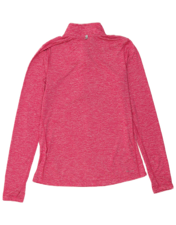 Nike Haut de survêtement à col zippé pour femme UK 10 Petit Rose Polyester