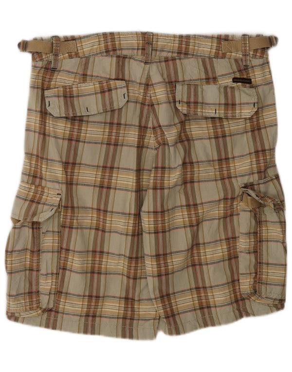 Marlboro Classics Short cargo pour homme W31 en coton à carreaux beige moyen