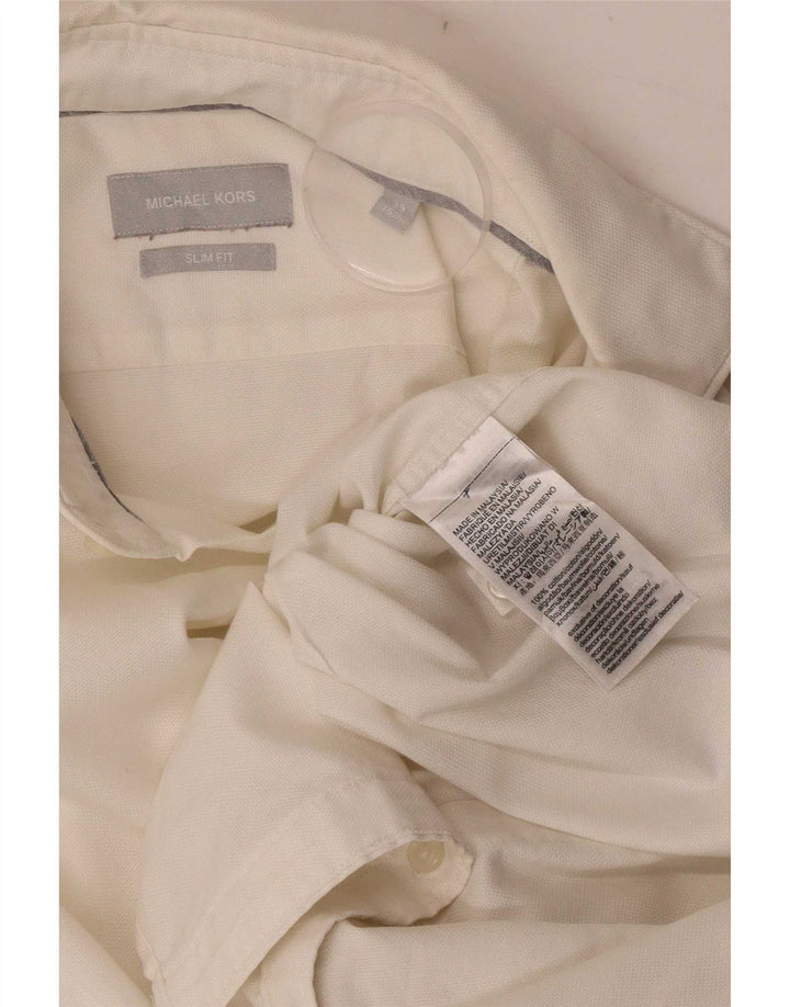 Michael Kors Chemise Slim Fit Homme Taille 39 15 Coton Blanc Moyen