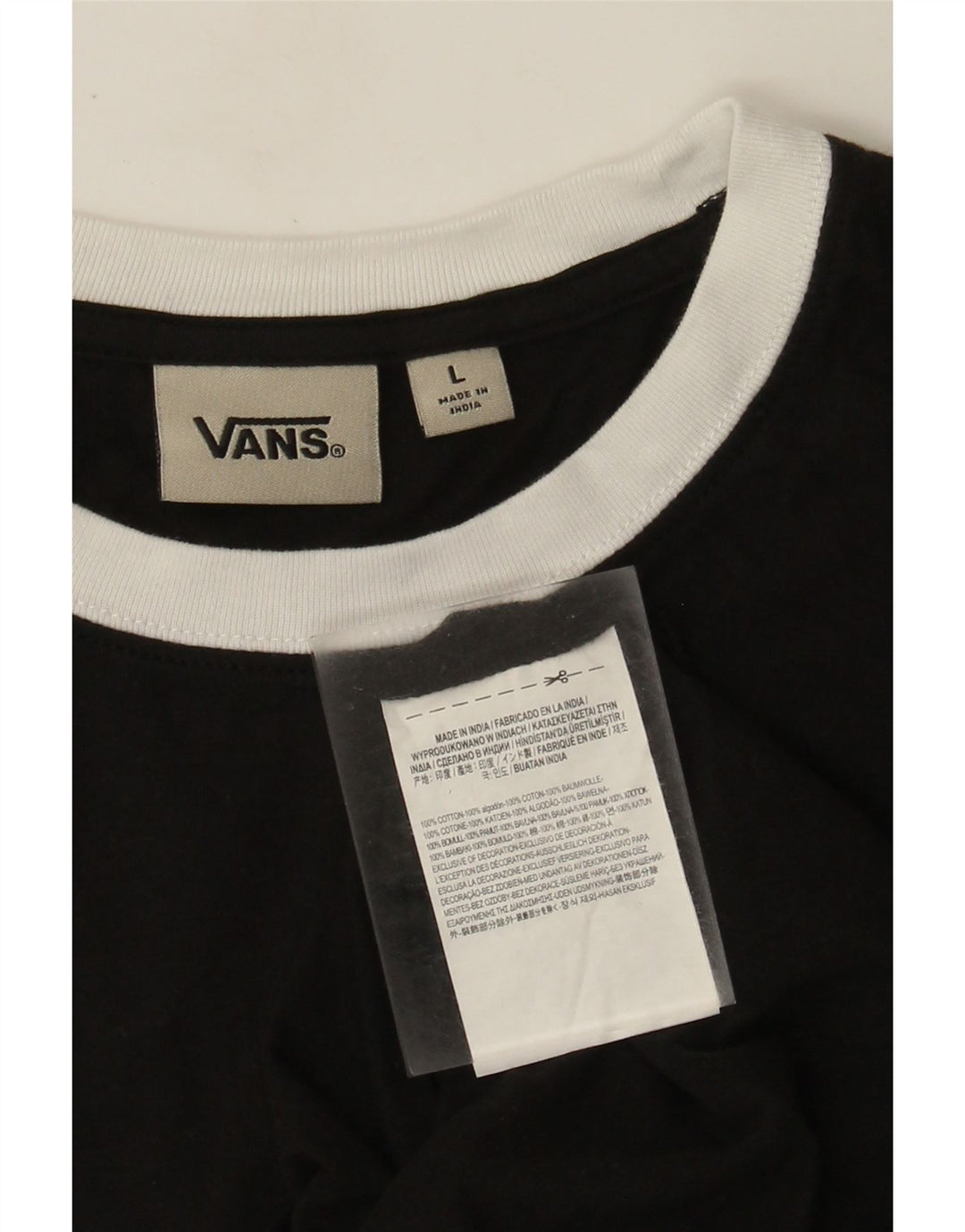 Vans Mens Graphic T-Shirt Top Large Noir Géométrique Coton