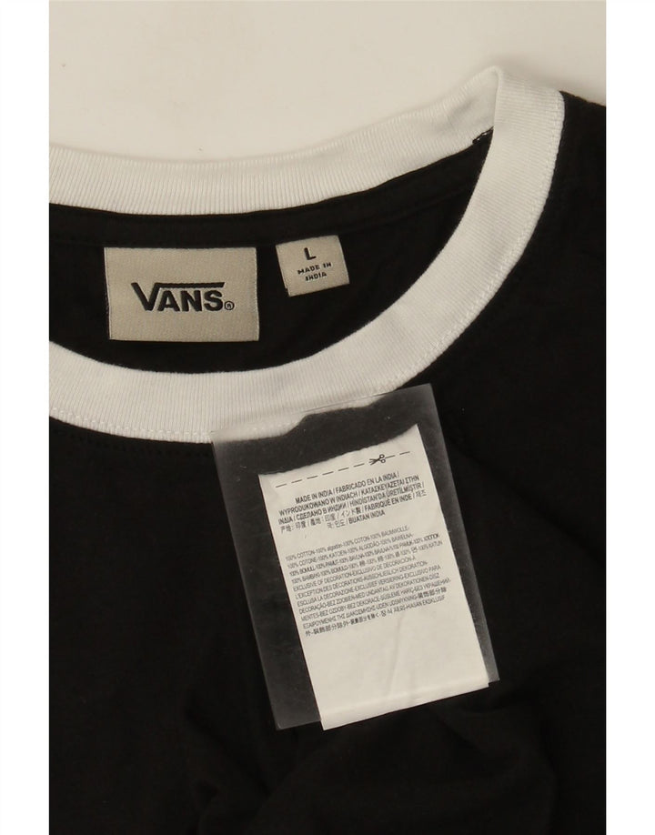 Vans Mens Graphic T-Shirt Top Large Noir Géométrique Coton