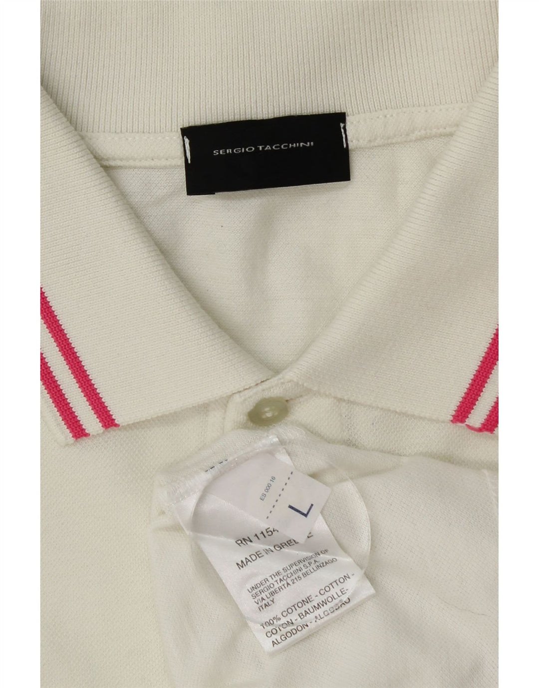 SERGIO TACCHINI Polo à manches longues pour homme en coton blanc cassé